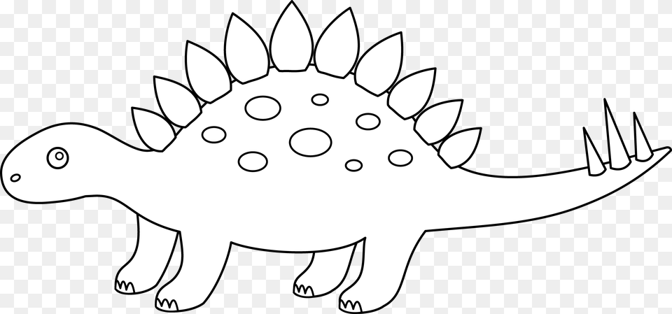 Dinosaur Clipart Outline Outline Stegosaurus Clipart, Animal, Art, Fish, Sea Life Free Transparent Png