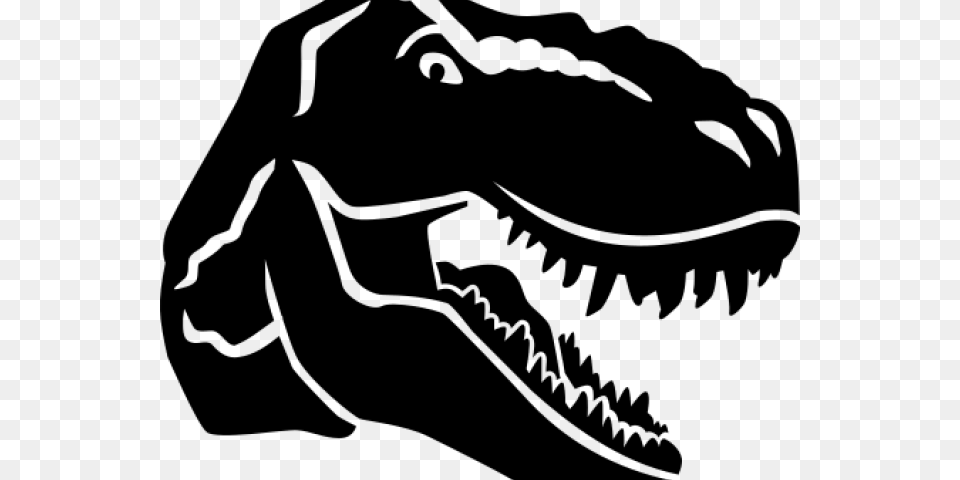 Dinosaur Clipart Skull T Rex Head Outline, Gray Free Png