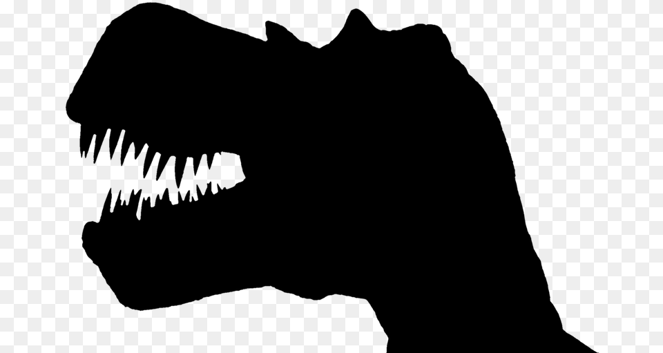 Dinosaur Dino Giant Lizard Prehistoric Times T T Rex Head Silhouette, Gray Free Png