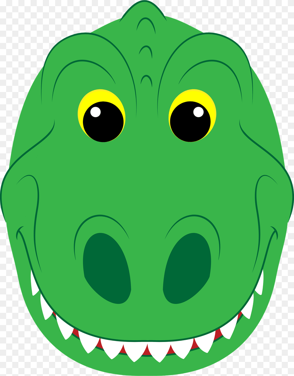 Dinosaur Face Clipart, Green Png
