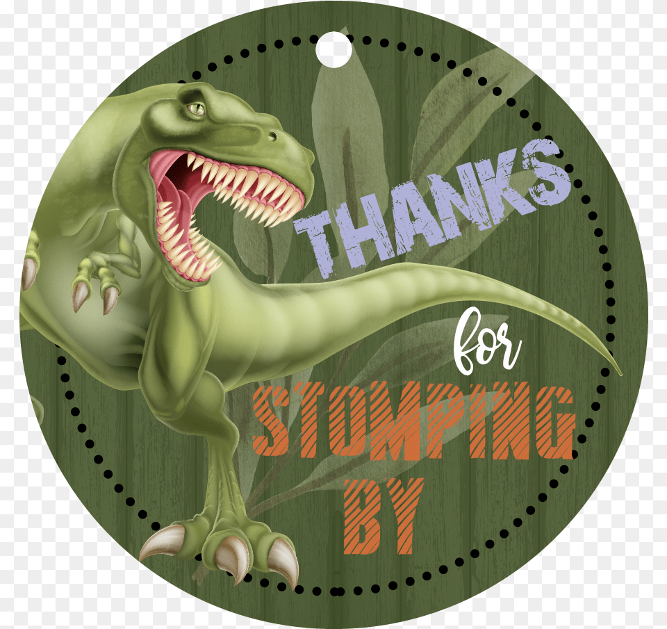 Dinosaur Gift Tag With Hole Tyrannosaurus, Animal, Reptile, T-rex Free Png