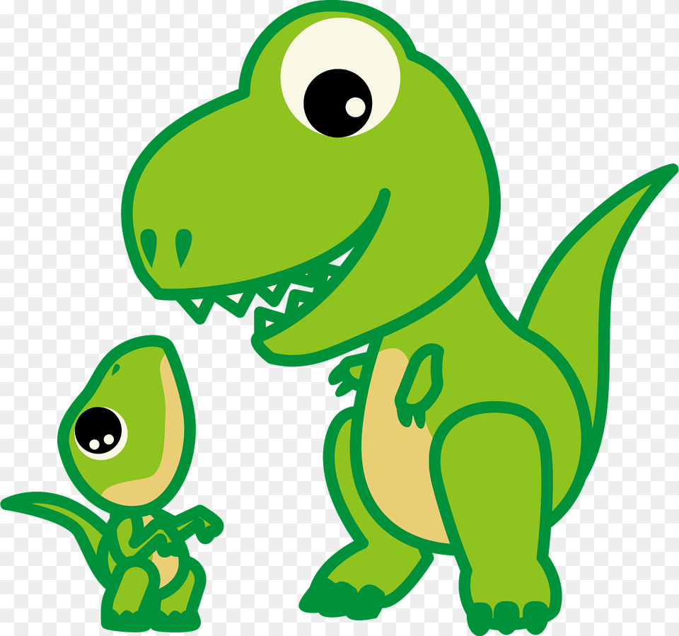 Dinosaur Mother And Baby Clipart, Green, Animal, Reptile, Dynamite Png Image