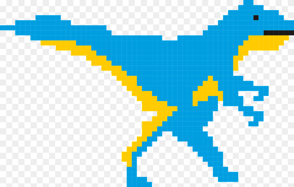 Dinosaur Pixels Model Square Color Blue Yellow Pixel Art Nature Easy Free Png