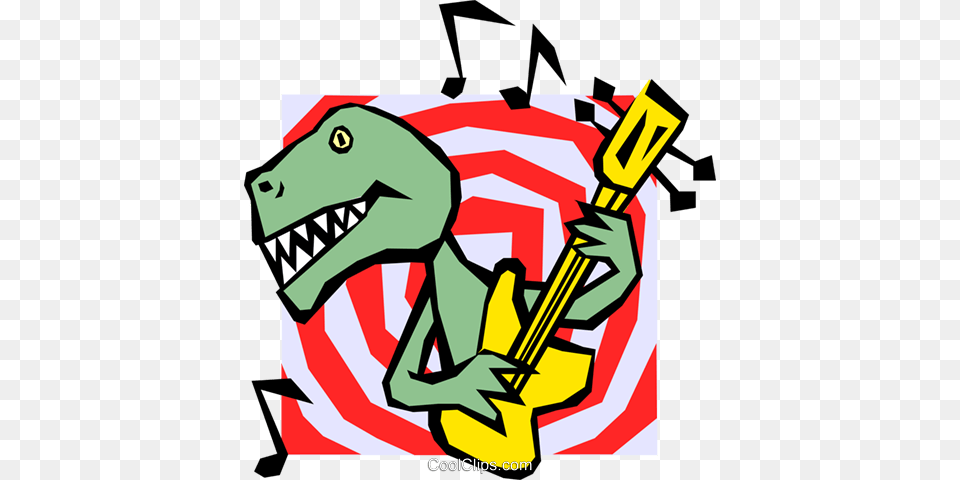 Dinosaur Playing Guitar Royalty Vector Clip Art Illustration, Dynamite, Weapon Png