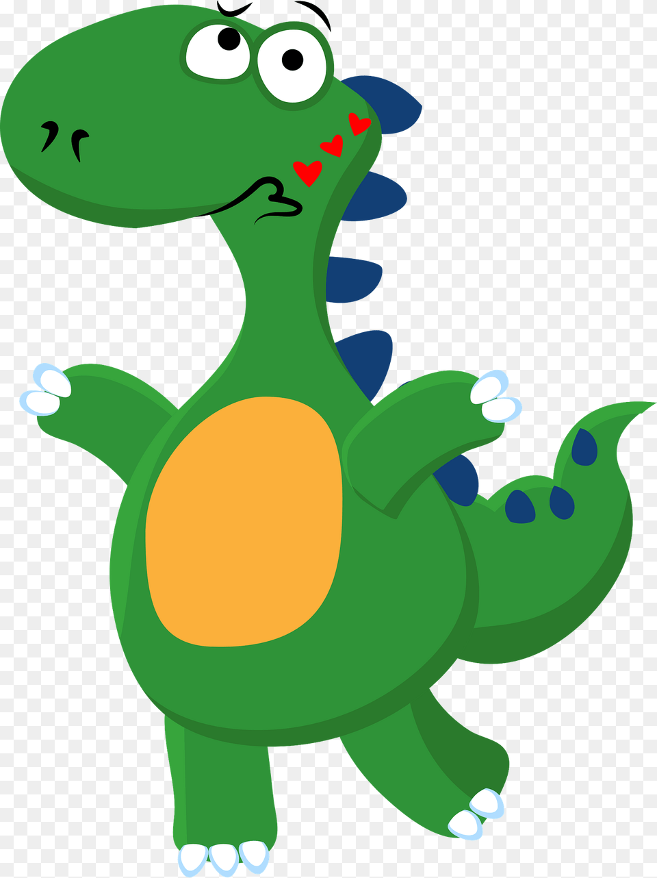 Dinosaur Sending Kisses Clipart, Animal, Green Png