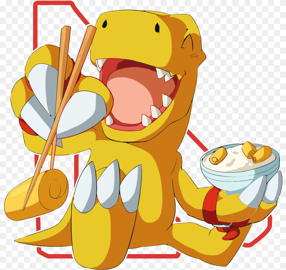 Dinosaur Slouchy V Neck Agumon Tamagoyaki, Baby, Food, Meal, Person Free Png Download