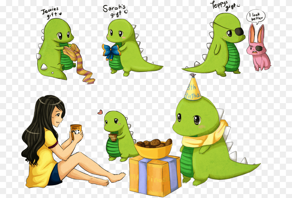 Dinosaurs Birthday By Jewieee Happy Birthday Dinosaur Cute, Adult, Person, Hat, Female Free Png