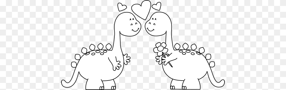 Dinosaurs In Clip Art Valentine39s Day Clip Art Black White, Stencil, Baby, Person, Face Free Png Download