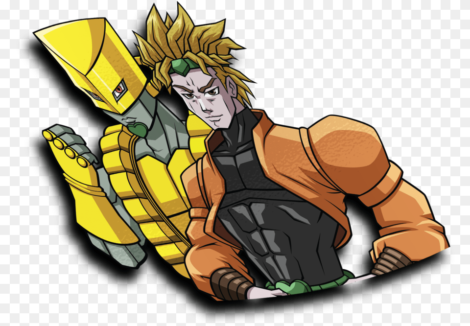 Dio Brando Half Peeker Sticker Illustration, Book, Comics, Publication, Person Png