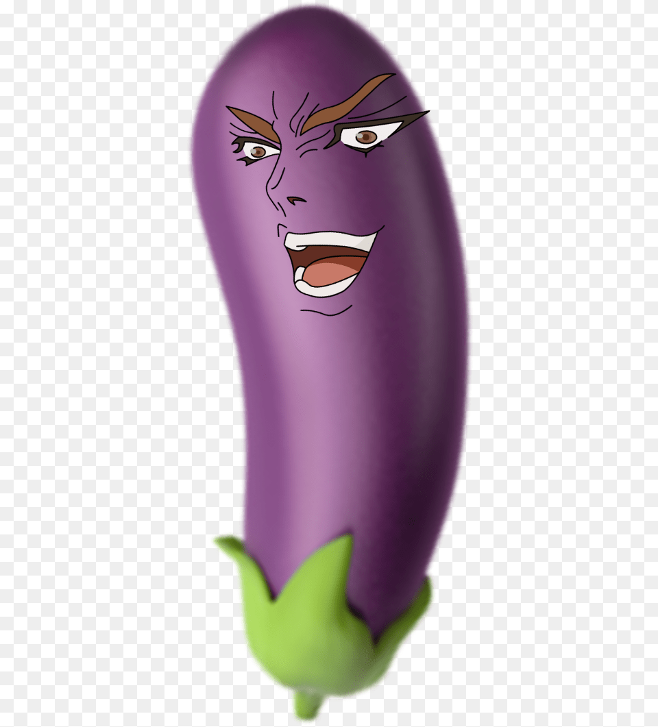 Diobrando Eggplant Emoji Sticker Eggplant, Food, Produce, Person, Purple Png