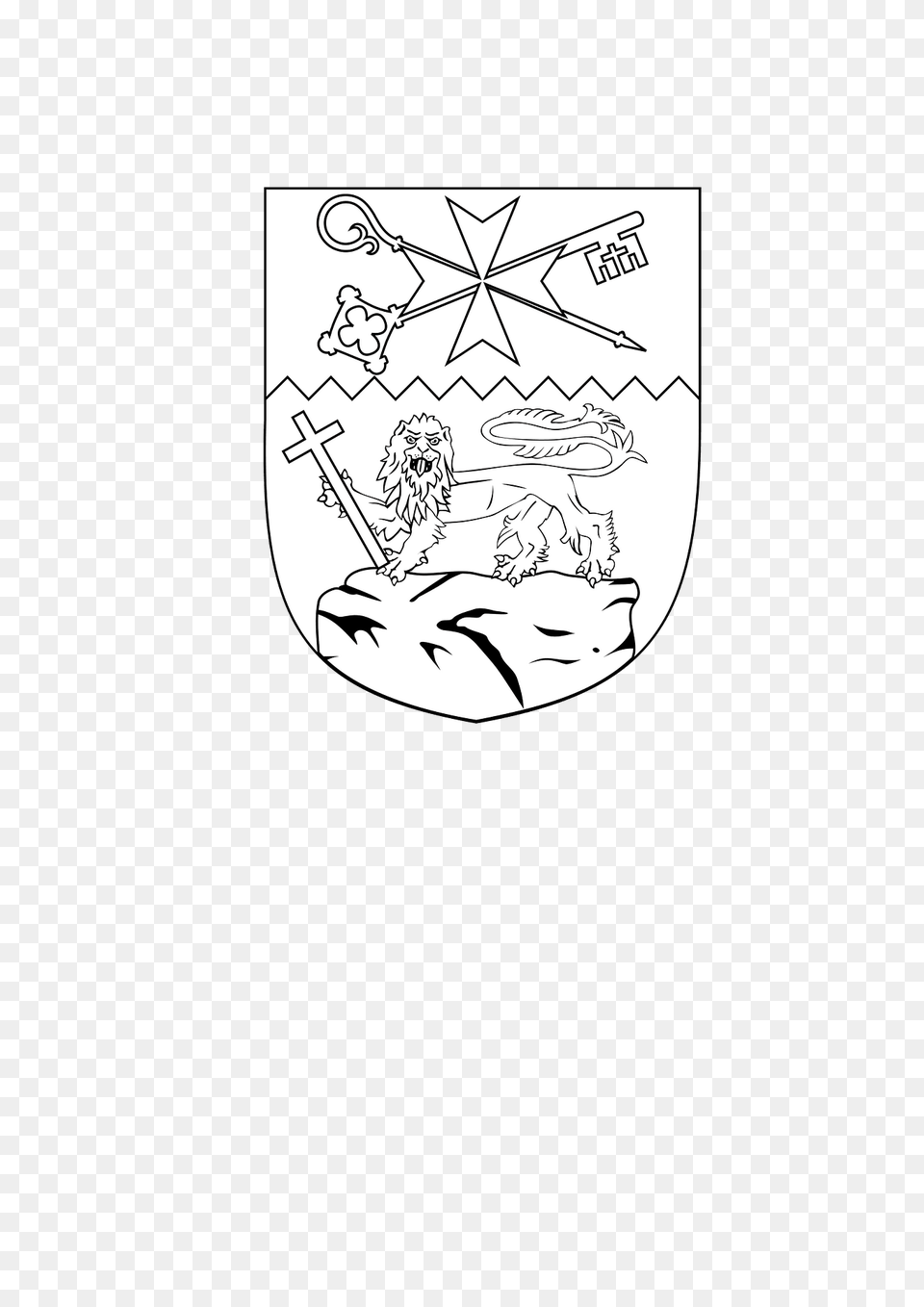 Diocese Of Gibraltar Arms Outline Clipart, Armor, Shield, Person, Face Free Png