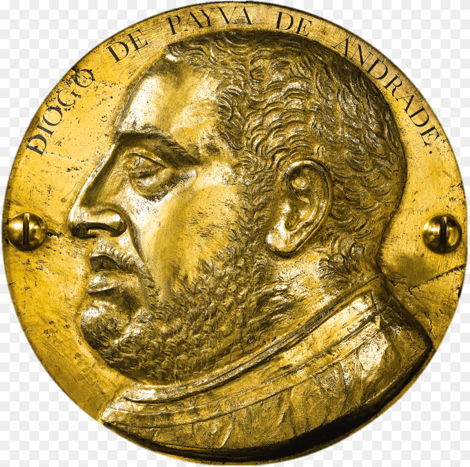 Diogo De Payva De Andrade Coin, Gold, Face, Head, Person Png Image