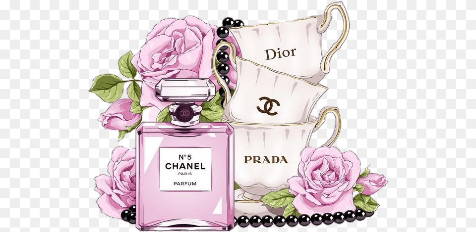 Dior Prada Retro Pngstickers Waterc Coco Chanel, Bottle, Flower, Plant, Rose Png