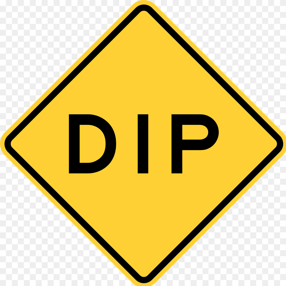 Dip In Road Sign In Canada Clipart, Road Sign, Symbol, Blackboard Png Image