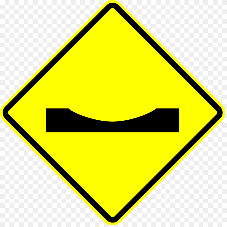 Dip In Road Sign In Panama Clipart, Road Sign, Symbol Free Transparent Png