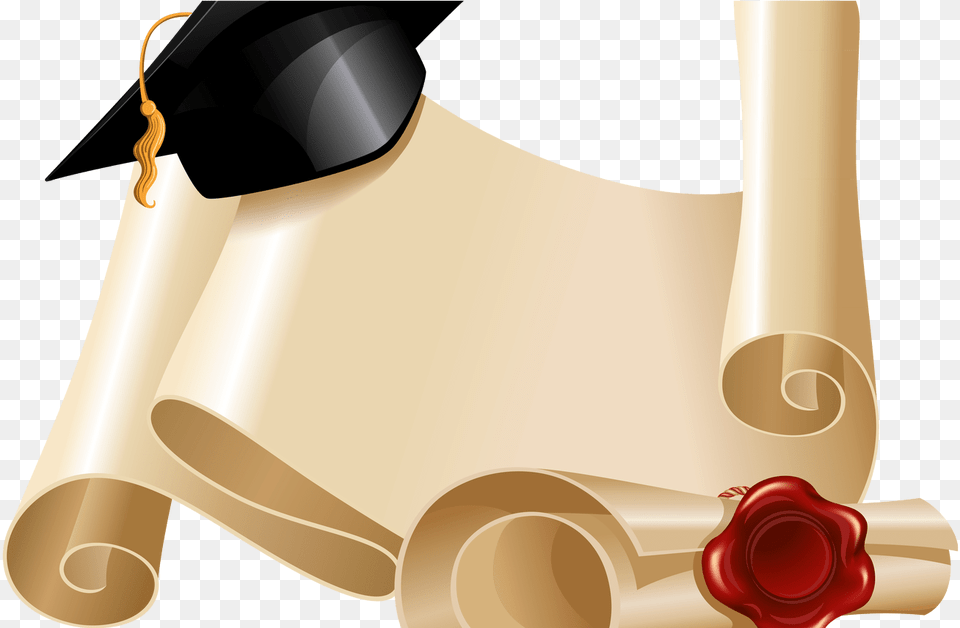 Diploma And Graduation Hat Clipart Picture Gallery Graduation Hat, Document, Scroll, Text Png