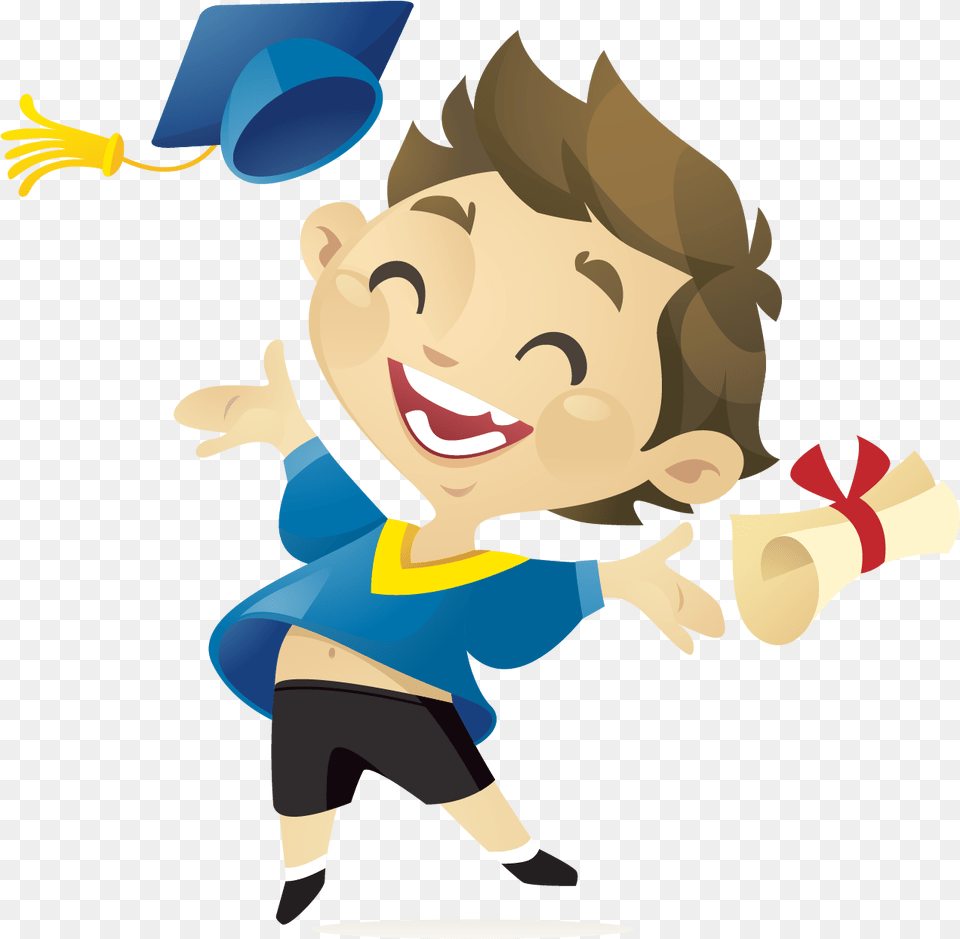Diploma Clipart Aureus Academy Of Music Cartoon Animated Transparent Graduation Gif, People, Person, Baby, Face Free Png