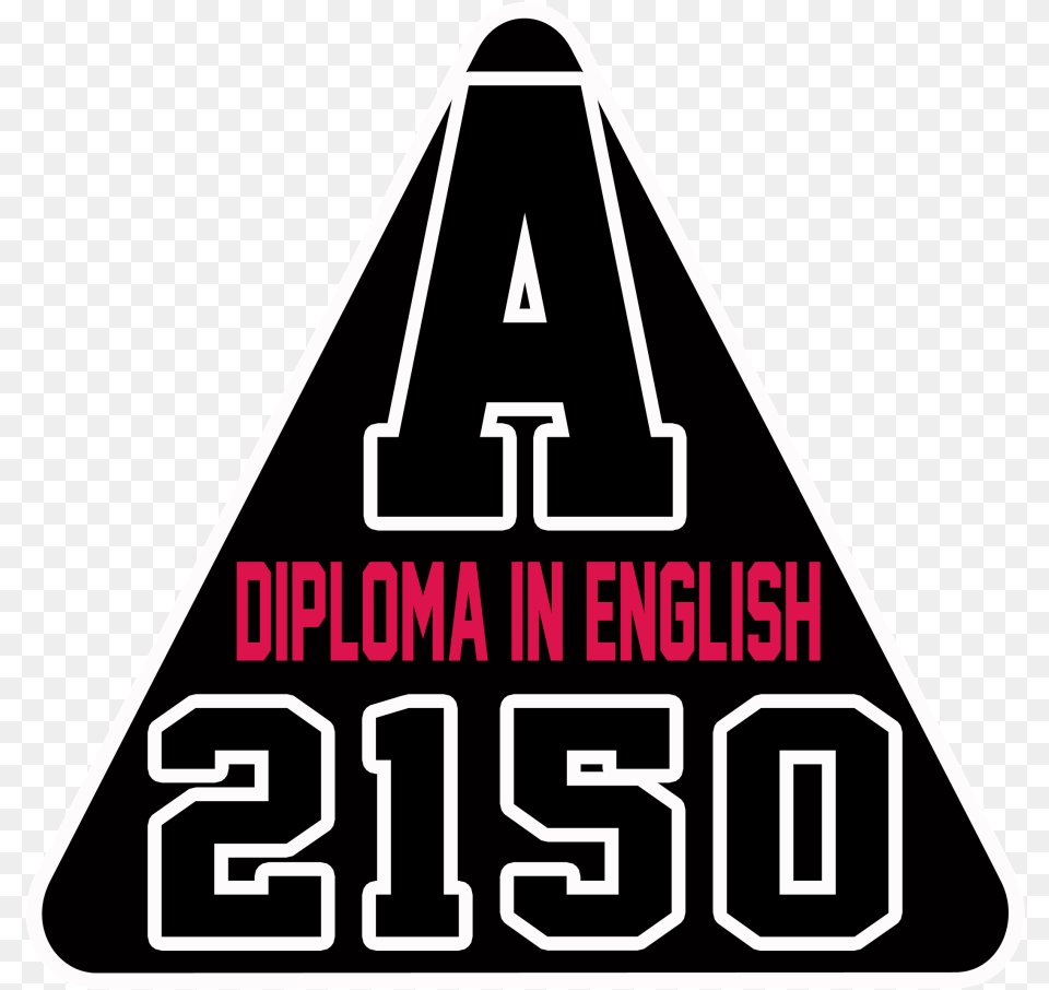 Diploma In English Logo Photo A2150 Sign, Scoreboard, Triangle, Symbol Free Png