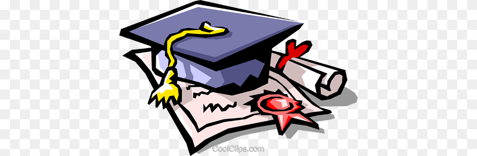 Diploma With Graduate39s Cap Royalty Vector Clip Graduation Symbols, People, Person, Text Free Png