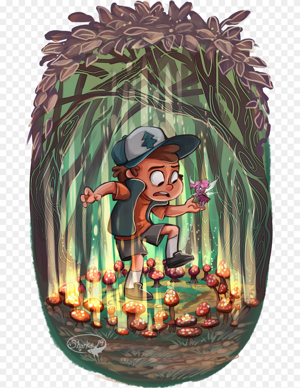 Dipper From Gravity Falls And Some Random Fairy Gravity Falls Png Image