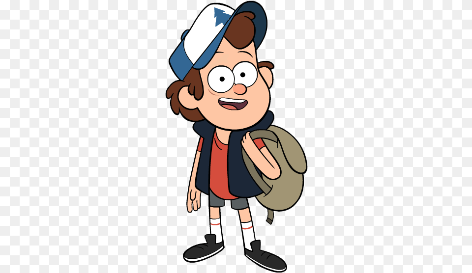 Dipper Pines With Backpack By Gravity Falls Dipper Backpack, Baby, Person, Book, Comics Free Png Download