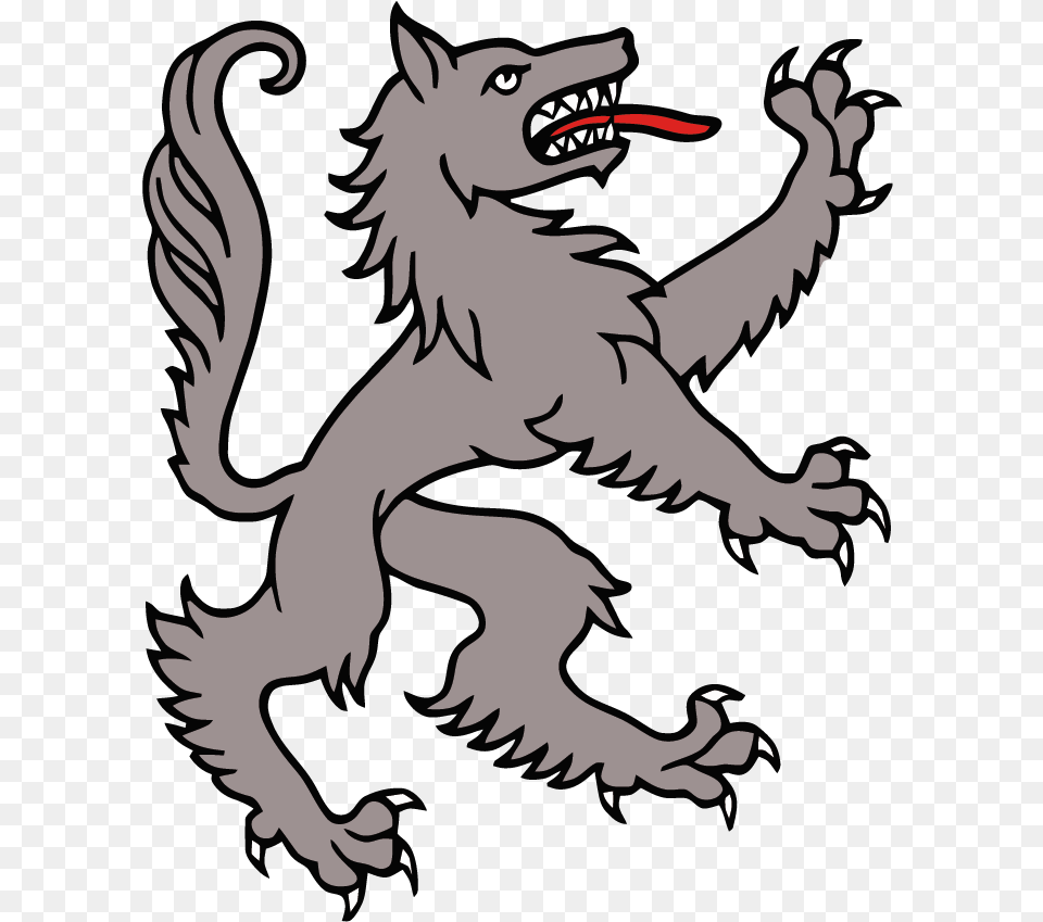 Dire Wolf Medieval Paintings Family Crest With Wolf, Electronics, Hardware, Person Free Png