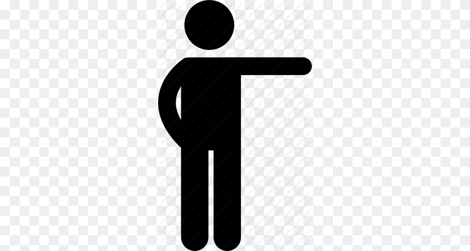 Direction Hand Man People Person Pointing Showing Icon, Silhouette Png Image