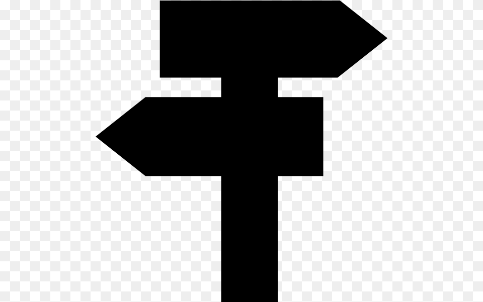 Direction Sign Cross, Gray Png