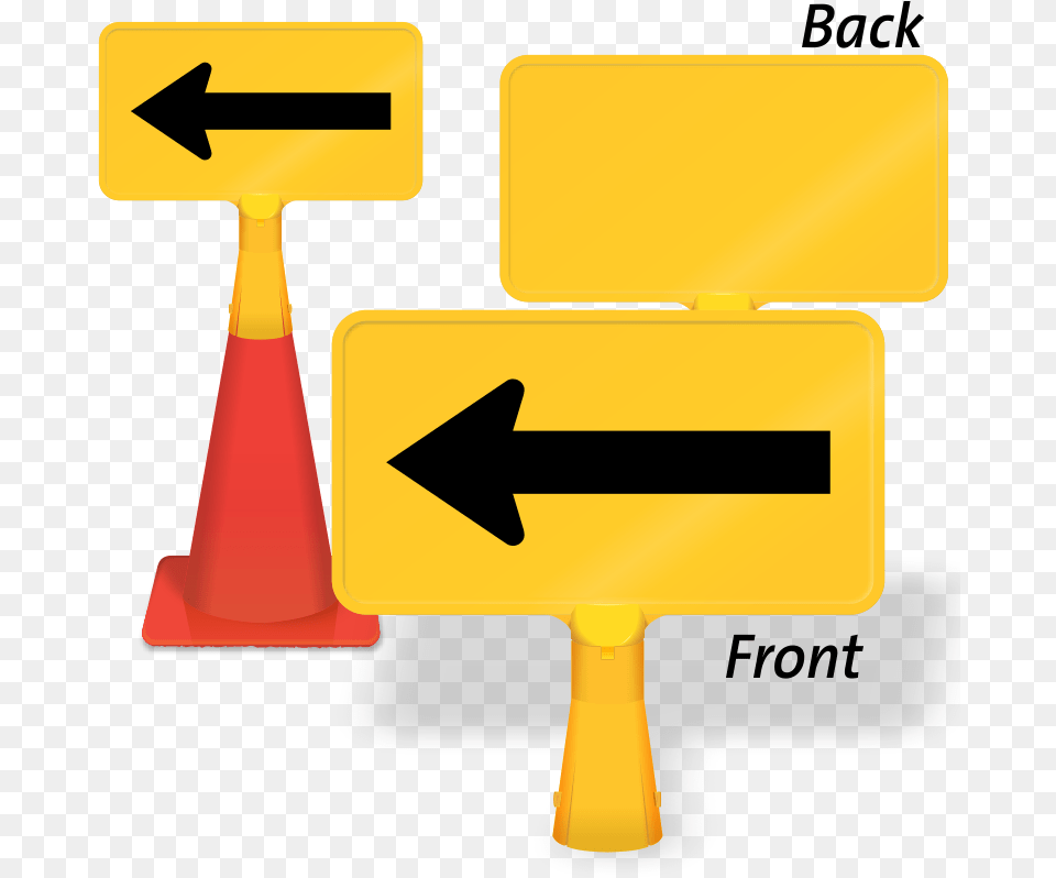Direction Sign One Direction Left Arrow Coneboss Sign Traffic Sign, Symbol, Road Sign Png Image
