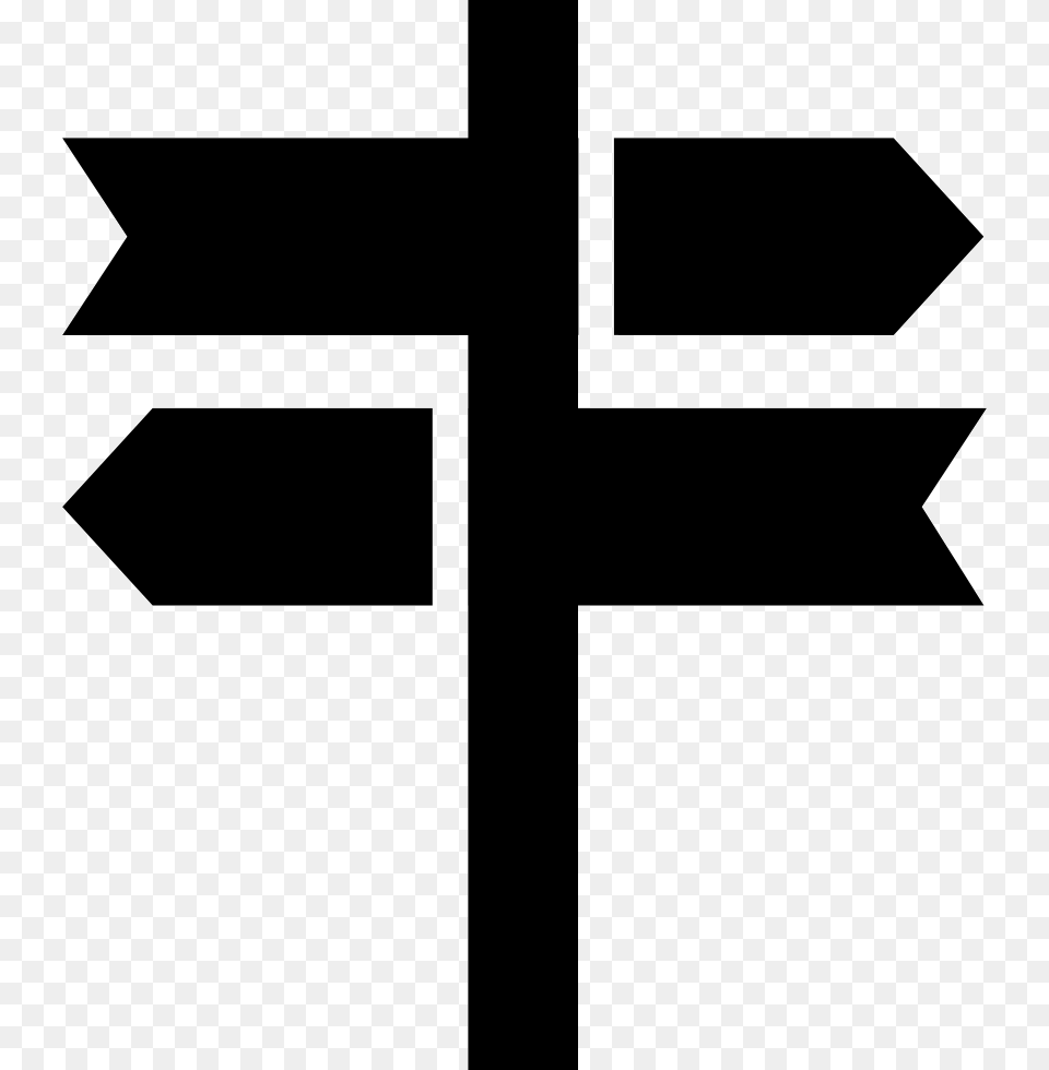 Directional Arrows Signals Pole Direction Pole Icon, Cross, Symbol, Sign Free Png Download