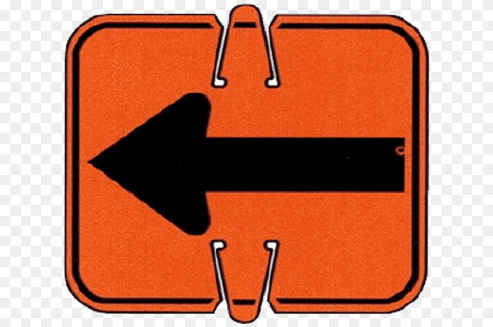 Directional Orange Cone Sign W Black Arrow Horizontal, Symbol, Road Sign Free Png Download