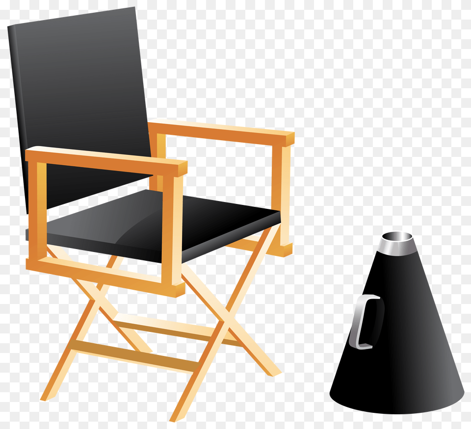 Directors Chair And Megaphone Clip Art, Furniture Free Png Download