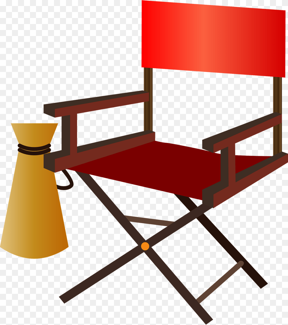 Directors Chair And Megaphone Clipart, Canvas, Furniture, Crib, Infant Bed Png