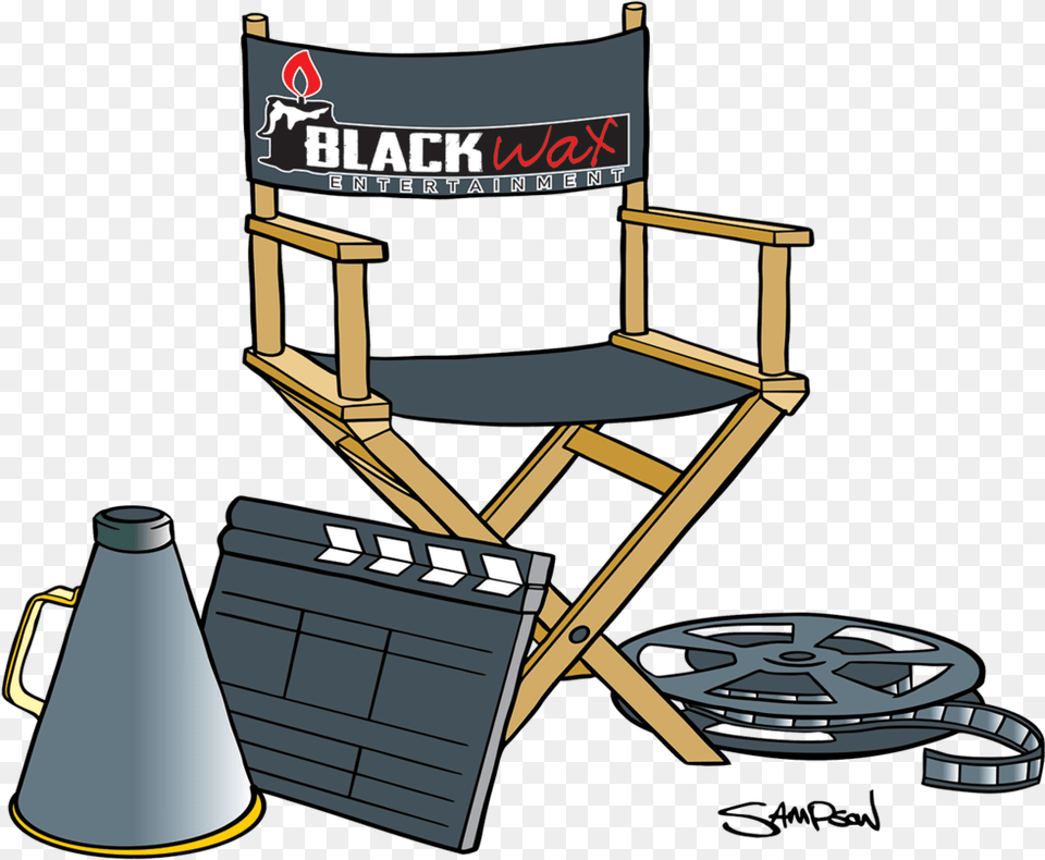 Directors Chair Cartoon Directors Chair, Furniture, Bulldozer, Machine, Clapperboard Png Image