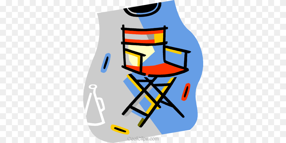 Directors Chair Royalty Vector Clip Art Illustration, Canvas, Furniture Free Png