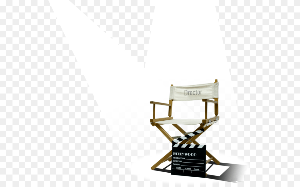 Directors Chair With Spotlight Video Editing, Canvas, Furniture, Advertisement, Clapperboard Png Image