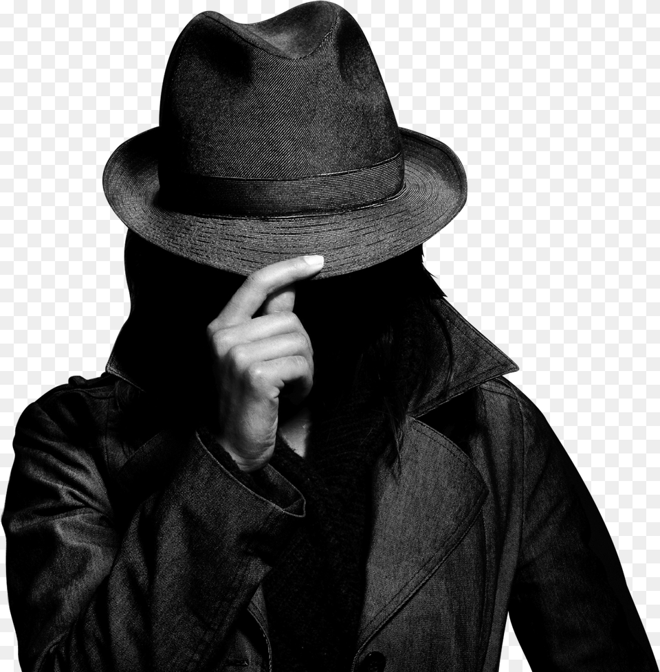 Directory Female Spy Trench Coat, Sun Hat, Portrait, Photography, Person Free Transparent Png