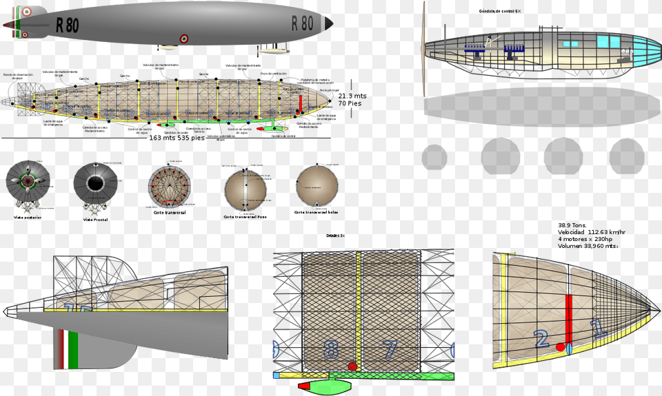 Dirigible, Aircraft, Transportation, Vehicle, Cad Diagram Png