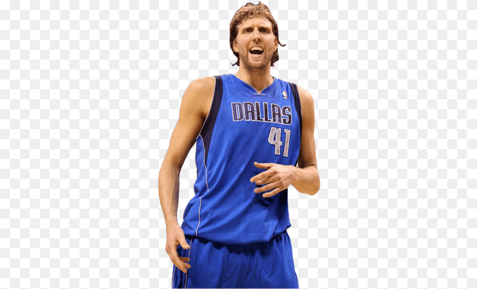 Dirk Nowitzki Dirk Nowitzki No Background, Clothing, Shirt, Person, People Png