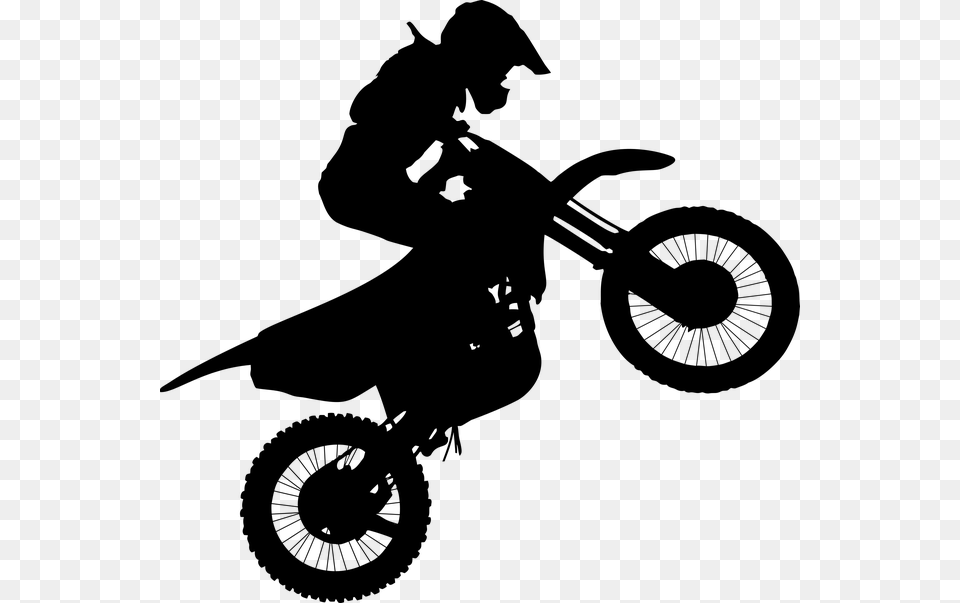 Dirt Bike Silhouette, Gray Png