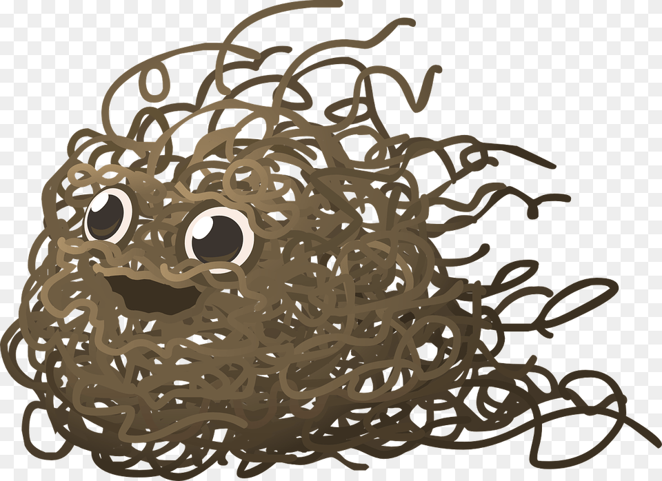 Dirt Mess Messy Grungy Face Cartoon Brown Yarn Clip Art Dust Bunnies, Food, Noodle, Pasta, Vermicelli Png Image