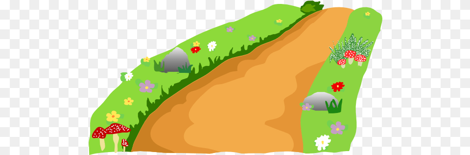 Dirt Road Clipart Cartoon Pathway Clip Art, Field, Path, Grassland, Nature Free Png Download