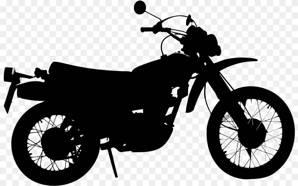 Dirtbike Silhouette Dirt Bike Silhouette, Gray Free Png Download