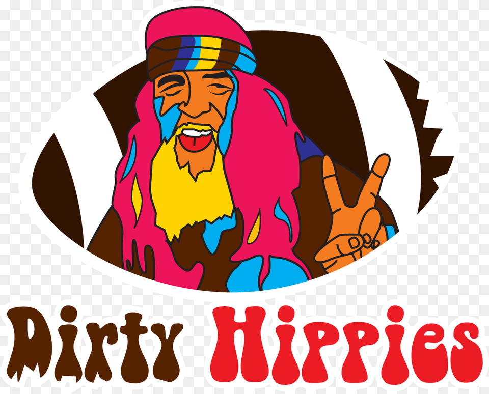 Dirty Hippies Fantasy Football Hippies Logo, Sticker, Face, Head, Person Free Png Download