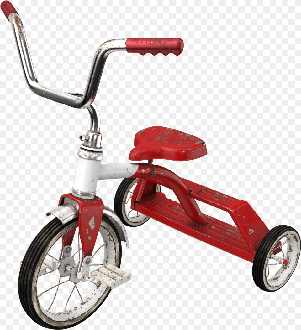 Dirty Vintage Tricycle Transparent Retro, Transportation, Vehicle, Machine, Wheel Png Image
