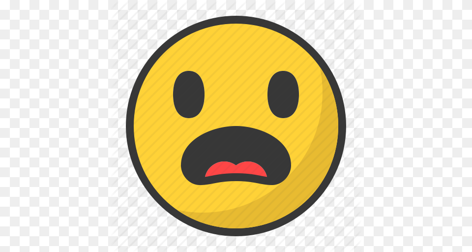 Disappointed Emoji Emoticon Scared Surprised Icon, Disk, Logo Free Png Download