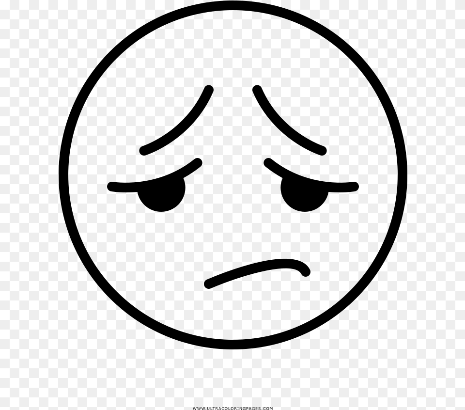 Disappointed Face Coloring Page, Gray Free Transparent Png