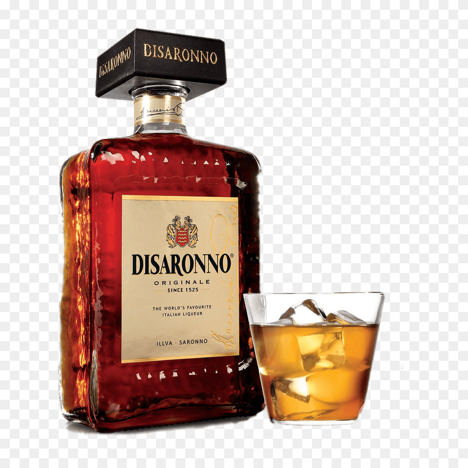 Disaronno Bottle And Glass, Alcohol, Beverage, Liquor, Cosmetics Free Png Download