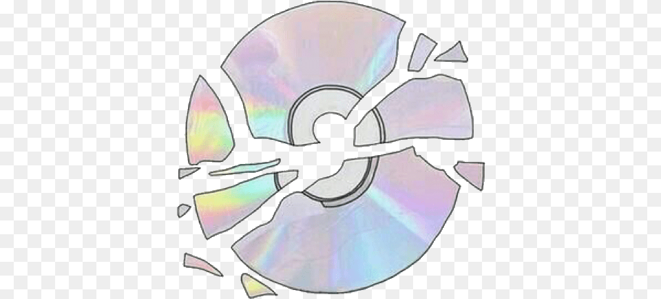 Disc Brokendisc Holographic Tumblr Wallpaper Freetoedit Broken Cd Aesthetic, Disk, Dvd Png Image