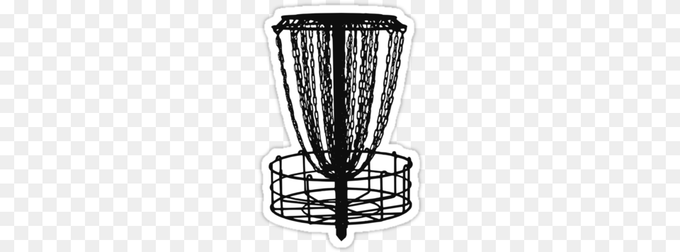 Disc Golf Basket By Nerdtown Sticker Disc Golf Catcher Black Sticker, Chandelier, Lamp Free Transparent Png